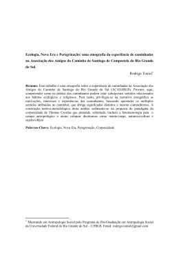 Ecologia, Nova Era e Peregrina&ccedil;&atilde;o: uma etnografia da experi&ecirc;ncia
