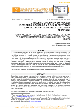 O PROCESSO CIVIL NA ERA DO PROCESSO ELETR&Ocirc;NICO