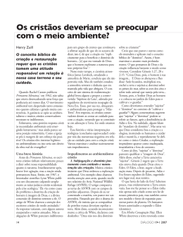 Os cristãos deveriam se preocupar com o meio ambiente?