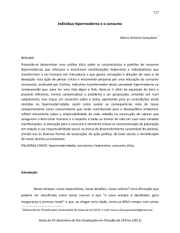 Indiv&iacute;duo hipermoderno e o consumo
