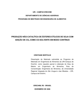 produção não-catalítica de ésteres etílicos de soja com adição de