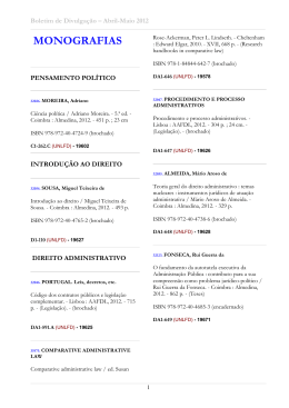 MONOGRAFIAS - Faculdade de Direito da UNL
