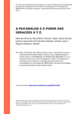 a psican&aacute;lise e o poder das gera&ccedil;&otilde;es xyz