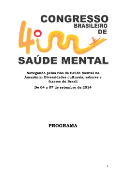 programa - 4&ordm; Congresso Brasileiro de Sa&uacute;de Mental