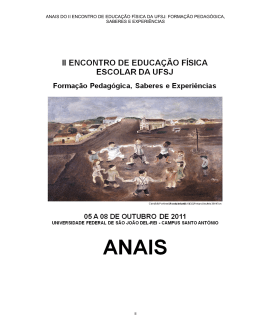 ANAIS DO II ENCONTRO DE EDUCA&Ccedil;&Atilde;O F&Iacute;SICA DA UFSJ