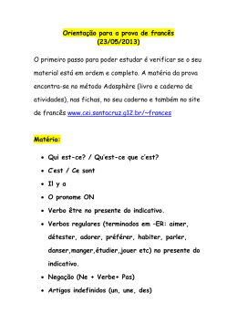 Orientação para a prova de francês