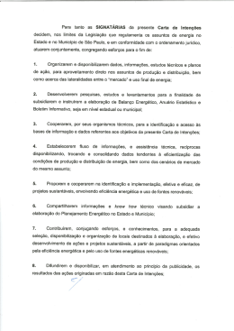 Para tanto as SIGNATÁRIAS da presente Carta de Intenções