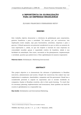 a import&acirc;ncia da globaliza&ccedil;&atilde;o para as empresas brasileiras