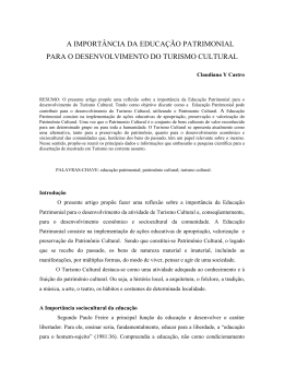 a import&acirc;ncia da educa&ccedil;&atilde;o patrimonial para o