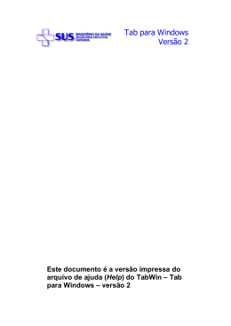 manualmente ao TabWin - Secretaria Estadual de Sa&uacute;de