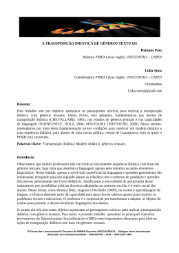 A TRANSPOSI&Ccedil;&Atilde;O DID&Aacute;TICA DE G&Ecirc;NEROS TEXTUAIS Deisiane
