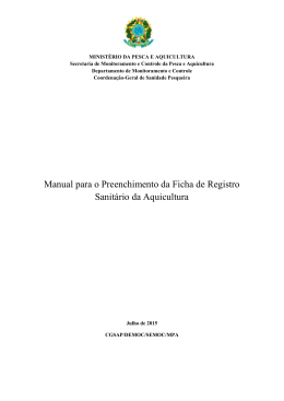 Manual ficha de registro sanitário - Ministério da Pesca e Aquicultura