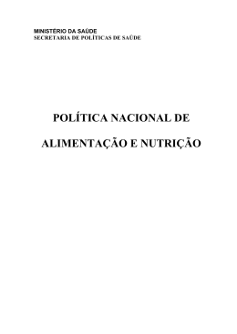 Política Nacional de Alimentação e Nutrição