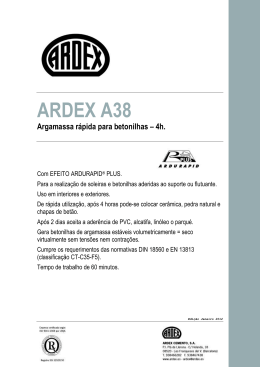 ARDEX A38 Argamassa rápida para betonilhas – 4h.