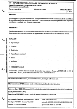 DNER-ME 244/94 - Material termopl&aacute;stico para demarca&ccedil;&atilde;o vi&aacute;ria