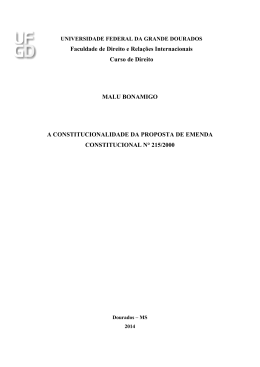 a constitucionalidade da proposta de emenda constitucional n&ordm; 215
