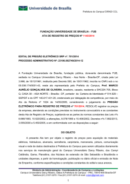 FUNDA&Ccedil;&Atilde;O UNIVERSIDADE DE BRAS&Iacute;LIA &ndash; FUB ATA DE