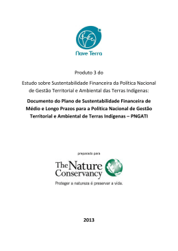 Estudo de Sustentabilidade Financeira da PNGATI