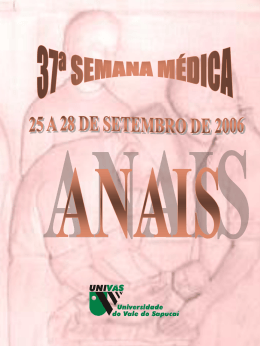 Anais Semana M&eacute;dica 37&ordf; - Edi&ccedil;&atilde;o
