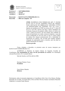 Ac&oacute;rd&atilde;o da 1&ordf; C&acirc;mara do 2&ordm; Conselho