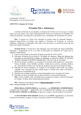 Prezados Pais e Alunos(as)