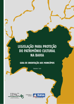 legislação para proteção do patrimônio cultural na bahia