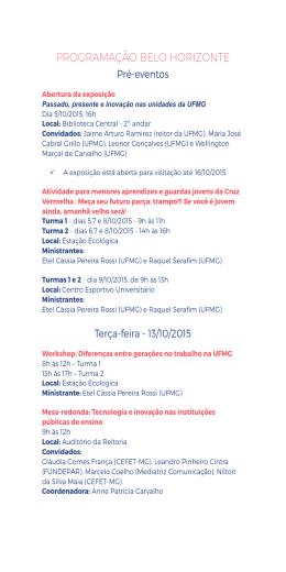 PROGRAMA&Ccedil;&Atilde;O BELO HORIZONTE