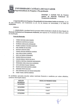 I&mdash; HOMOLOGAR o resultado final do processo seletivo destinado &agrave;