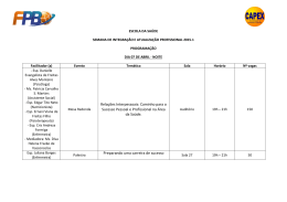 Programação SIAP Escolda da Saúde