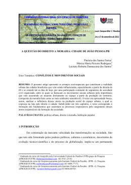 A quest&atilde;o do direito a moradia: Cidade de Jo&atilde;o Pessoa/PB
