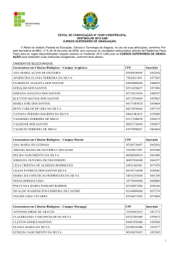 Edital de Convoca&ccedil;&atilde;o do Vestibular 2012 UAB com os nomes dos