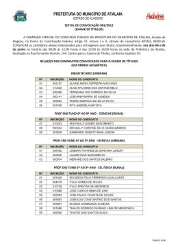 Edital de Convocação 01 - Prova de Títulos