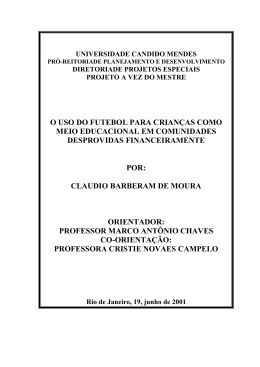 O USO DO FUTEBOL PARA CRIANÇAS COMO MEIO