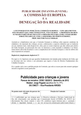 A COMISS&Atilde;O EUROPEIA DENEGA&Ccedil;&Atilde;O DA REALIDADE