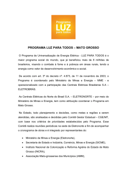PROGRAMA LUZ PARA TODOS &ndash; MATO GROSSO