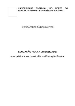 EDUCA&Ccedil;&Atilde;O PARA A DIVERSIDADE - Secretaria de Estado da