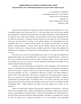 Significados culturais do Esporte para Todos