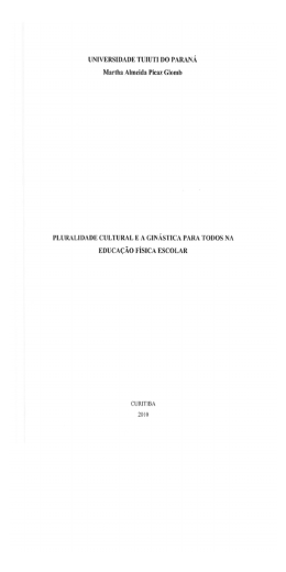 pluralidade cultural e a ginastica para todos na - TCC On-line