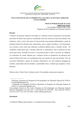 inclusão escolar na perspectiva da educação para todos de