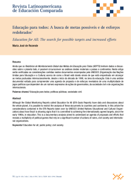 Educa&ccedil;&atilde;o para todos: A busca de metas poss&iacute;veis e de esfor&ccedil;os
