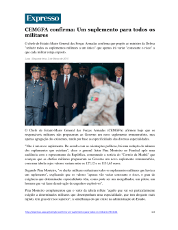 CEMGFA confirma: Um suplemento para todos os militares