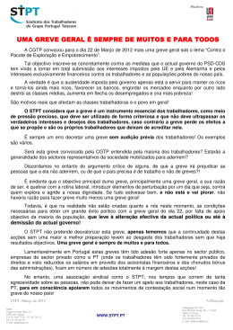 UMA GREVE GERAL É SEMPRE DE MUITOS E PARA TODOS