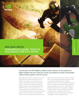 GPUs NVIDIA para ferramentas Adobe Creative