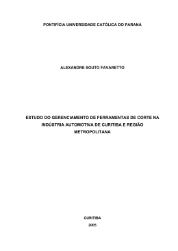 estudo do gerenciamento de ferramentas de corte na indústria