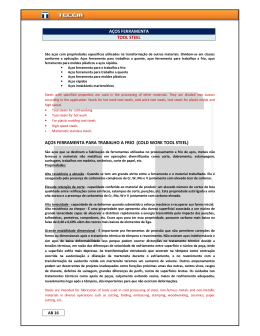 A&Ccedil;OS FERRAMENTA TOOL STEEL A&Ccedil;OS FERRAMENTA PARA