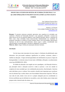 jogos para o ensino do sistema de numera&ccedil;&atilde;o decimal e as quatro