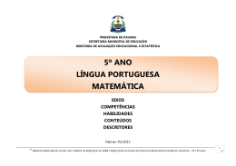 5&ordm; ano l&iacute;ngua portuguesa matem&aacute;tica eixos
