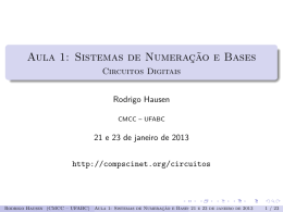Aula 1: Sistemas de Numera&ccedil;&atilde;o e Bases