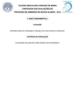 Conteudos do Processo de Admissao Fundamental I