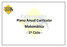Plano Anual Curricular Matemática - 1º Ciclo -
